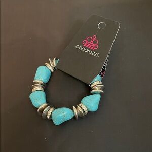 Paparazzi Blue and Silver Chunky Bracelet